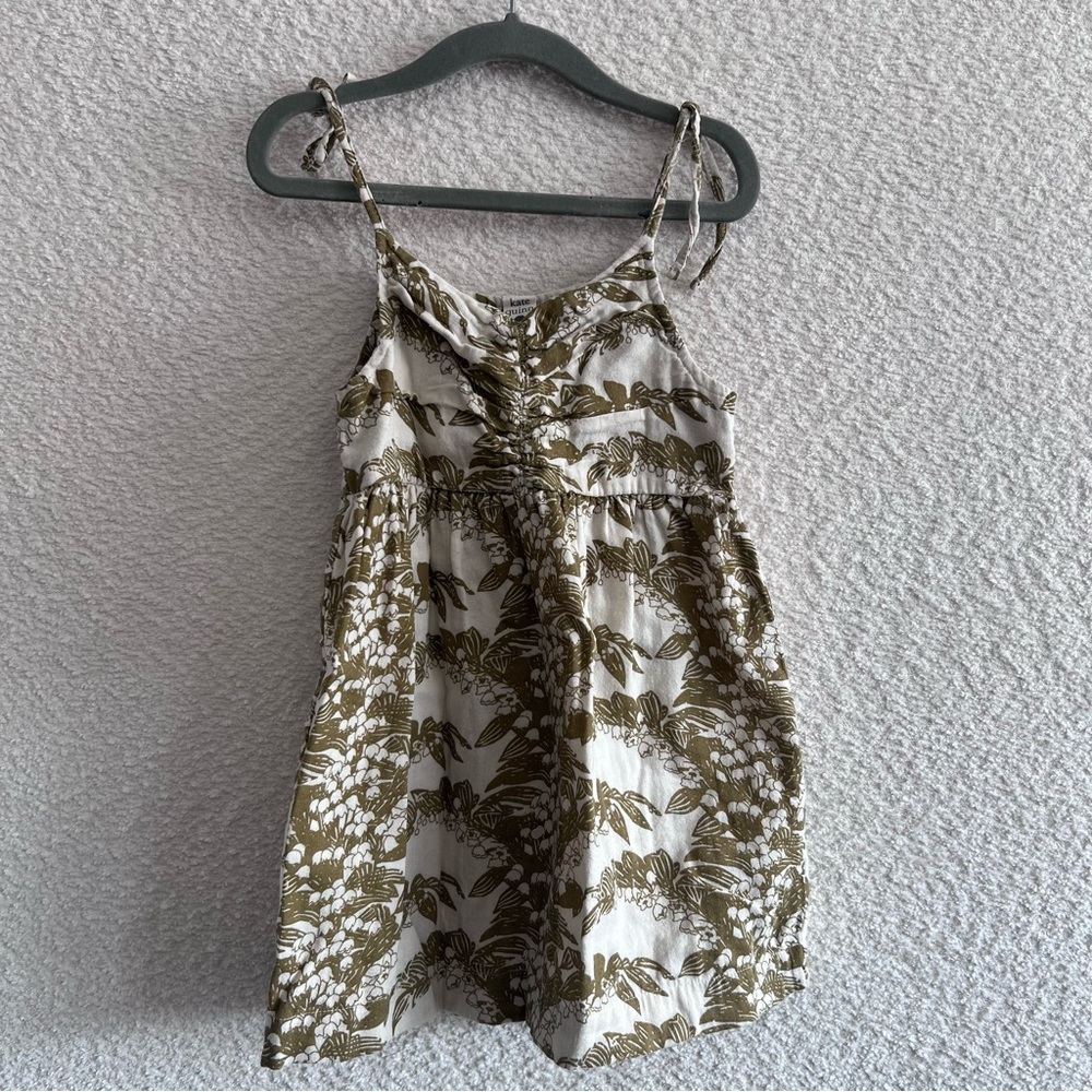 Kate‎ Quinn Infant Girl Fennel Lily White Green Kids Dress Size 18-24 Months